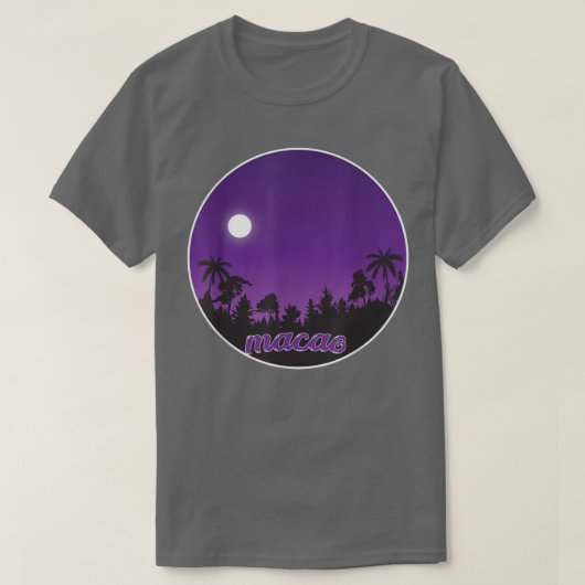 macao By night with Palms T-Shirt (Design vorne)