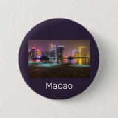 Macao Casino Skyline Panorama China Button (Vorderseite)
