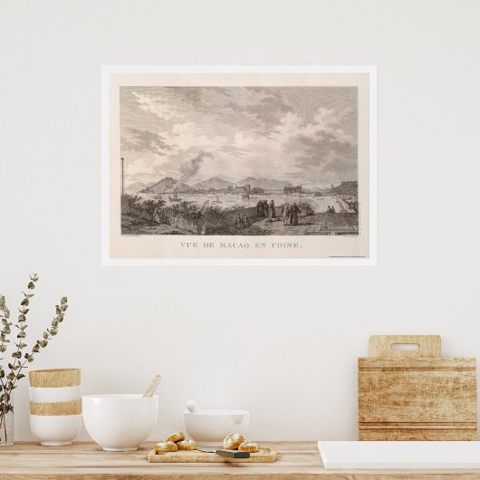 Macao, China Panoramasicht - 1797 Poster (Küche)