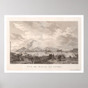 Macao, China-panoramische Ansicht - 1797 Poster