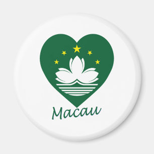Macao-Flaggen-Herz Magnet