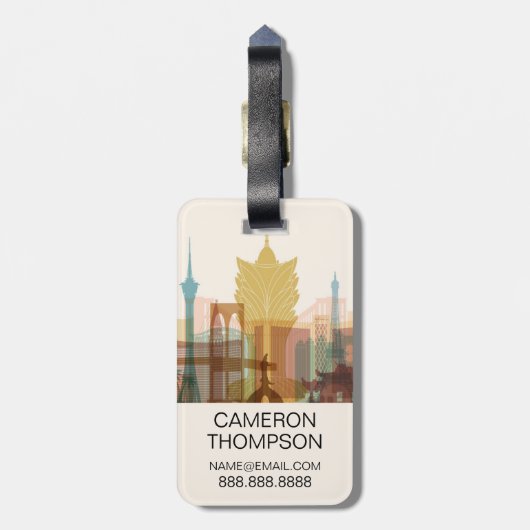 Macao, StadtSkyline der China-| Gepäckanhänger (Rückseite vertikal)