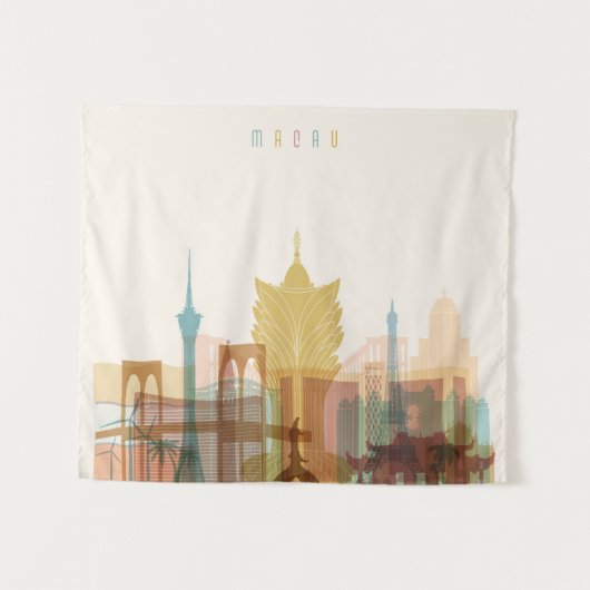 Macao, StadtSkyline der China-| Wandteppich (Vorderseite (Horizontal))