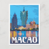 Macao Vintage Reise Postkarte (Vorderseite)