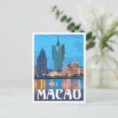 Macao Vintage Reise Postkarte (Stehend Vorderseite)