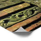 Macaque auf einer Tempelstatue Poster (Ecke)