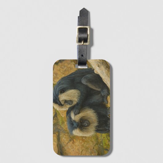 Macaque Bond - Grooming Ritual Gepäckanhänger (Vorderseite Vertikal)