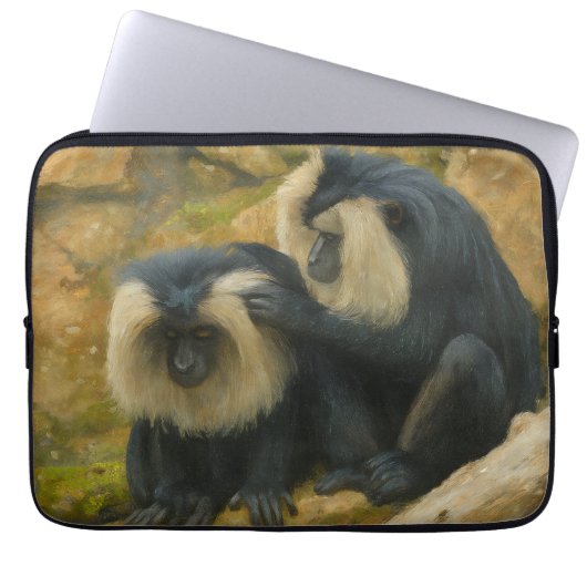 Macaque Bond - Grooming Ritual Laptopschutzhülle (Vorderseite)