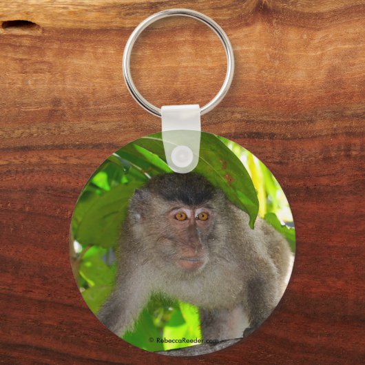 Macaque Monkey im Regenwald Schlüsselanhänger (Vorderseite)