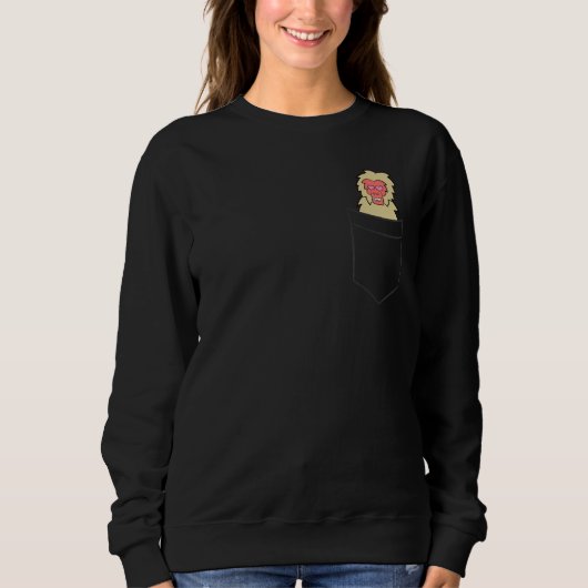 Macaque Monkey In a Pocket Funny Pocket Macaque Sweatshirt (Vorderseite)