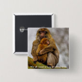 Macaque mum and baby button (Vorne & Hinten)