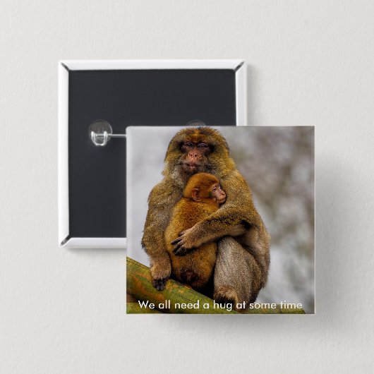 Macaque mum and baby button (Vorne & Hinten)