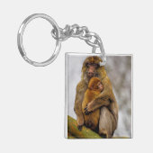 Macaque mum and baby schlüsselanhänger (Vorderseite links)