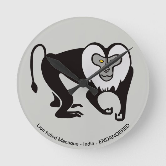 Macaque - runde wanduhr (Vorderseite)