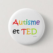 Macaron Autisme TED Bogenen-ciel Button (Vorderseite)