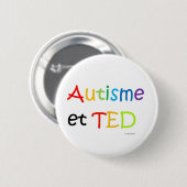 Macaron Autisme TED Bogenen-ciel Button (Vorne & Hinten)