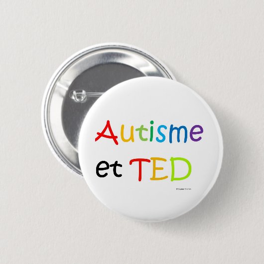 Macaron Autisme TED Bogenen-ciel Button (Vorne & Hinten)