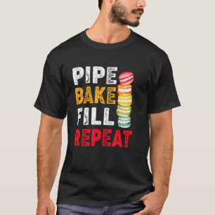 Macaron-Bäcker Rohr Backen Füllen Wiederholen Retr T-Shirt