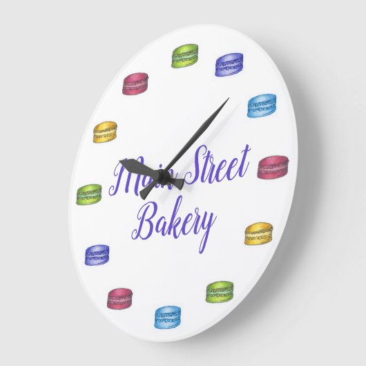 Macaron-Backwaren Personalisiert Große Wanduhr (Winkel)