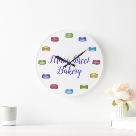 Macaron-Backwaren Personalisiert Große Wanduhr (Zuhause)