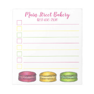 Macaron-Backwaren Personalisiert Notizblock