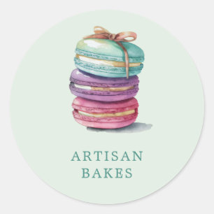 Macaron Baker Koch Minze Grün Runder Aufkleber