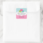 Macaron Bakery Box Siegel Quadratischer Aufkleber (Tasche)