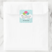 Macaron Bakery Box Siegel Quadratischer Aufkleber (Tasche)