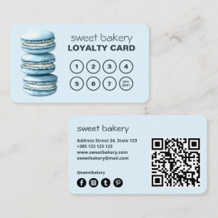 Macaron Bakery Niedlich QR Code Loyalitätskarte Treuekarte