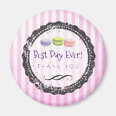 Macaron Best Day Ever Vielen Dank Magnet (Vorne)