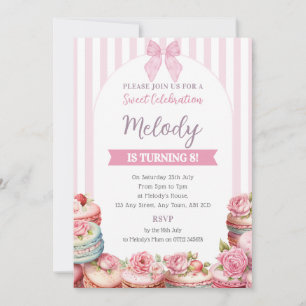 Macaron Birthday Invite Strip Sweet Celebration Einladung