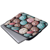 Macaron Blue, Pink und Schokolade Laptopschutzhülle (Vorne Knopf)