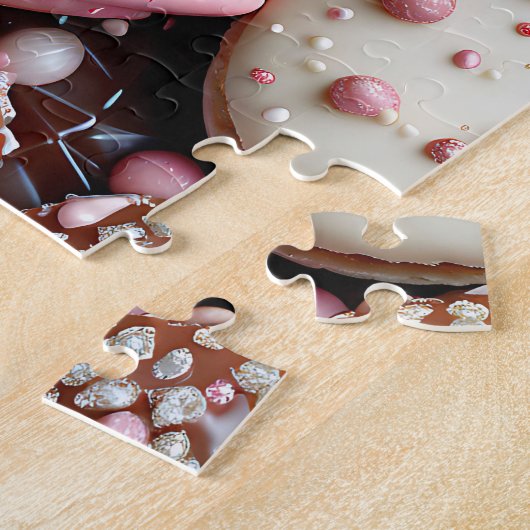 Macaron Blue, Pink und Schokolade Puzzle (Seite)