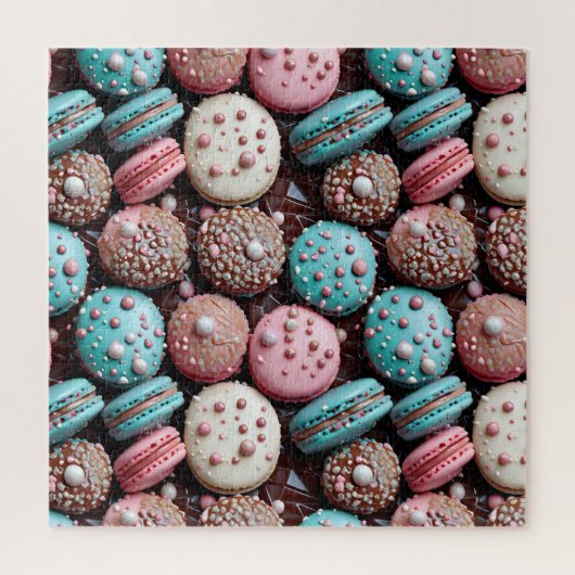 Macaron Blue, Pink und Schokolade Puzzle (Vertikal)