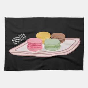 Macaron cartoon illustration geschirrtuch