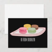 Macaron-Cartoon-Illustration Postkarte (Vorne/Hinten)