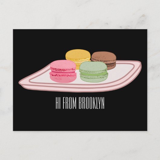 Macaron-Cartoon-Illustration Postkarte (Vorderseite)