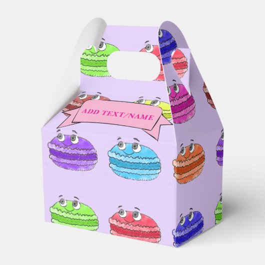 Macaron Cartoon Pattern Individuelle Name Geschenkschachtel (Rückseite)