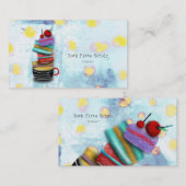 Macaron Catering Polka Dots Visitenkarte (Vorne/Hinten)