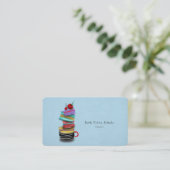 Macaron Catering Polka Dots Visitenkarte (Stehend Vorderseite)