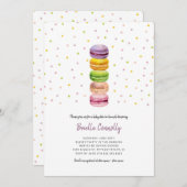 Macaron Confetti Baby Duschbrunch Einladung (Vorne/Hinten)