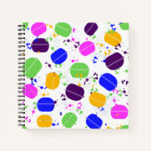 Macaron Confetti Cookie Konditorei Notebook Notizblock (Vorderseite)