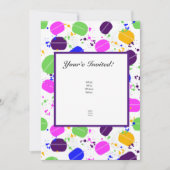 Macaron Confetti Einladungen - Personalisiert (Vorderseite)