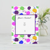 Macaron Confetti Einladungen - Personalisiert (Stehend Vorderseite)