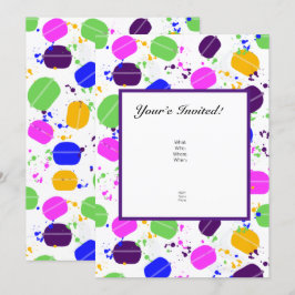 Macaron Confetti Einladungen - Personalisiert