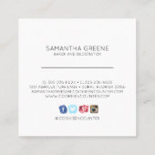 Macaron Cookie Business Card Quadratische Visitenkarte (Rückseite)