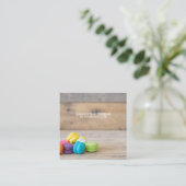 Macaron Cookie Business Card Quadratische Visitenkarte (Stehend Vorderseite)