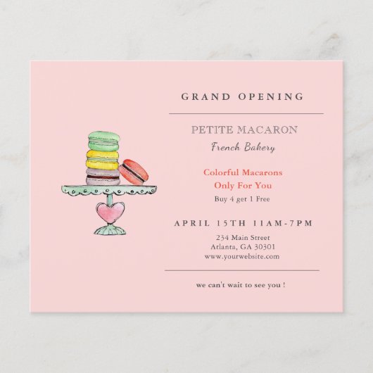 Macaron, Cookie Shop Grand Opening Flyer (Vorne)