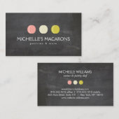 MACARON COOKIE TRIO-LOGO auf CHALKBOARD für Bäcker Visitenkarte (Vorne/Hinten)