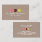 MACARON COOKIE TRIO LOGO auf KRAFT PAPIER für Bäck Visitenkarte (Vorne/Hinten)